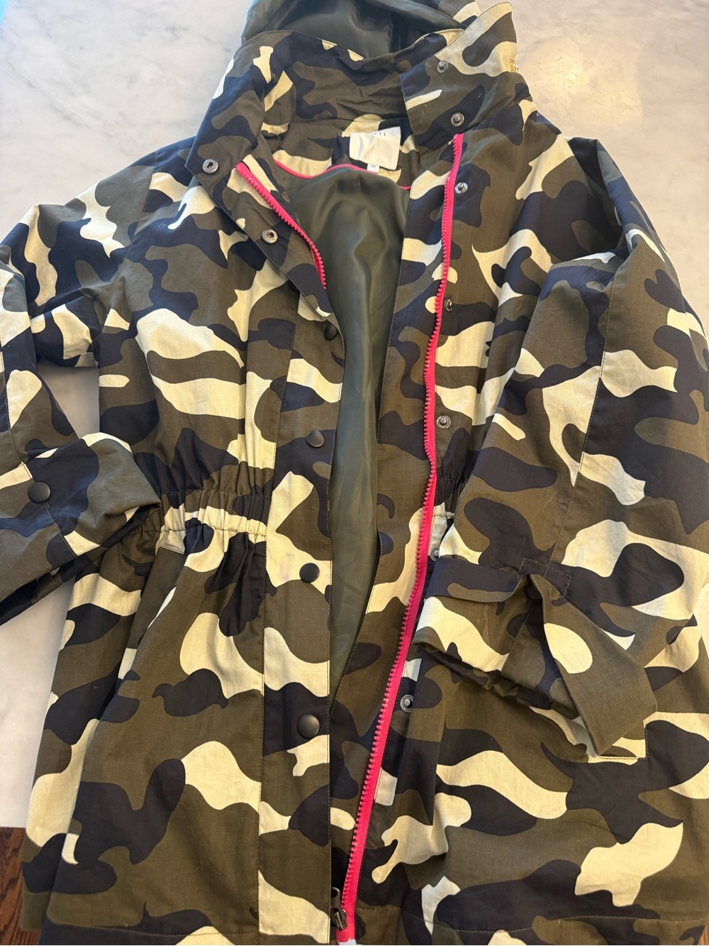Women’s Camouflage Hooded Field Jacket/ Raincoat - Brown/Beige